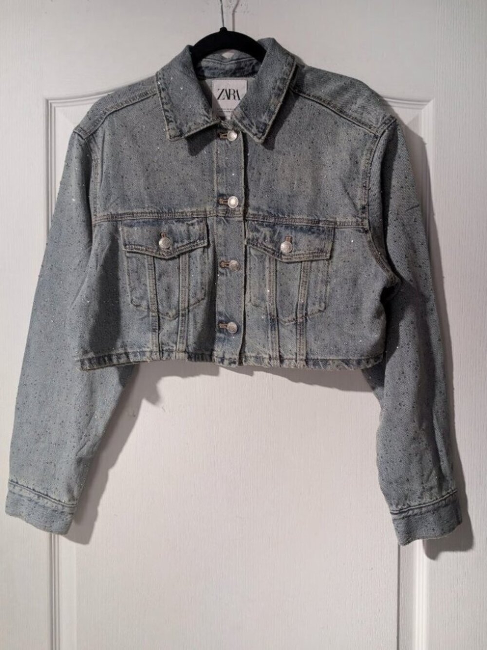 NEW! Zara | Crop Denim Jewel Jacket - Picture 4 of 9